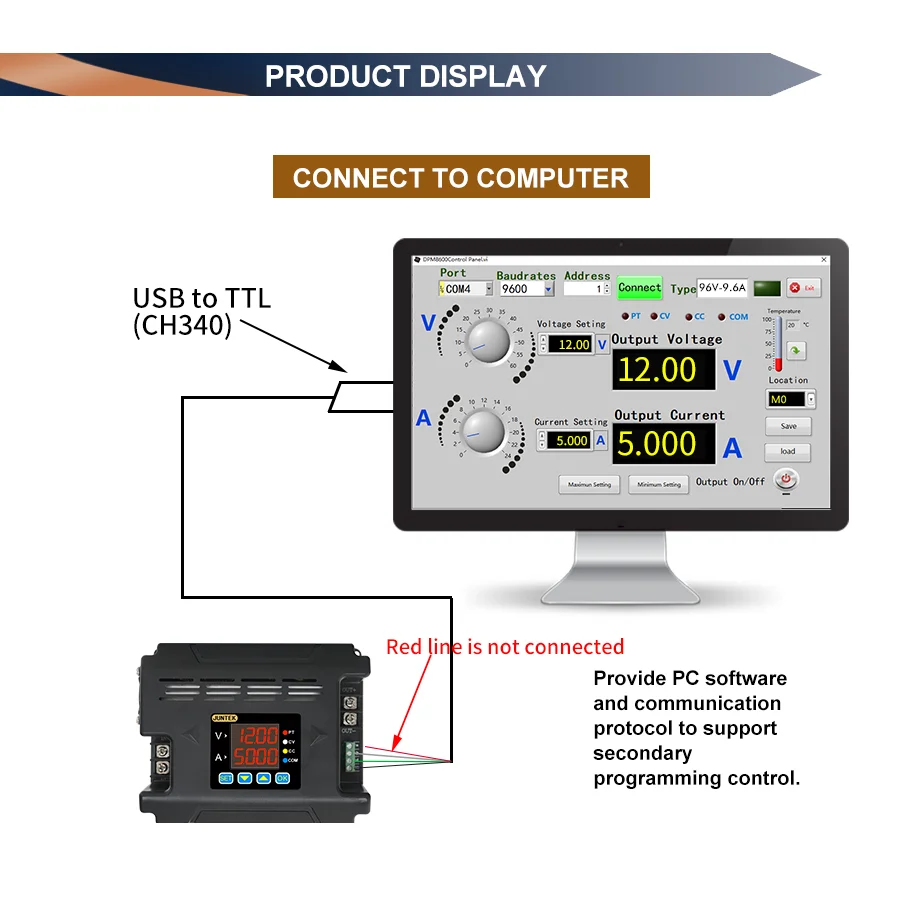 DPH8920-RF485 DPH8920-RF DPH8909-RF485 Digital Adjustable Step Down Voltage Power Supply Buck Converter 20A Remote Control