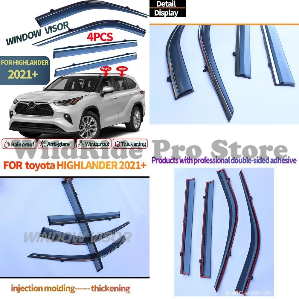 

1 комплект для Toyota HIGHLANDER 2022, оконные козырьки, дефлекторы дождя для боковых окон автомобиля
