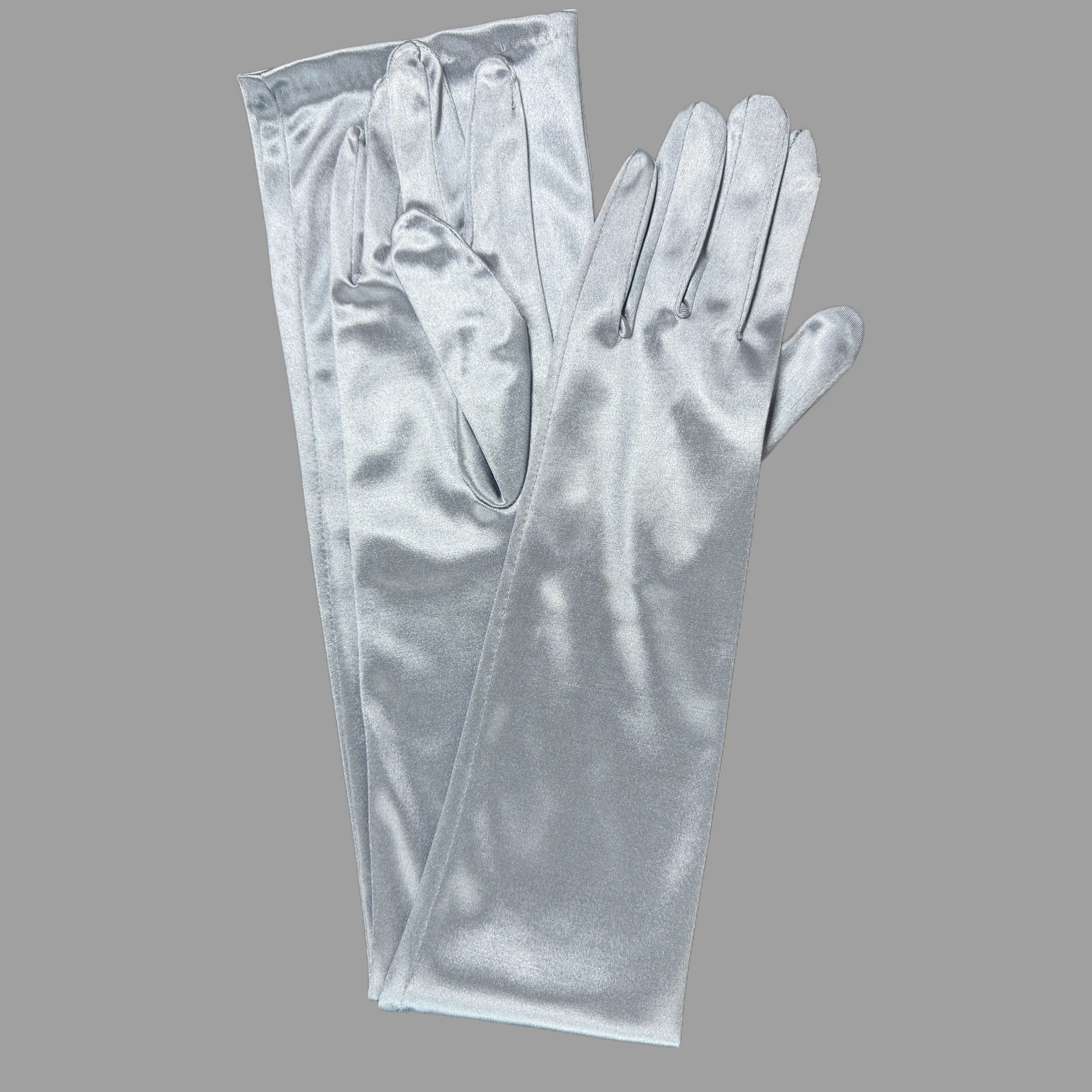 Shiny Stretch Satin Dress Gloves Opera Long 70cm Various Colors Fashion 1920s Wedding Cosplay Costume Dressing Evening Glove
