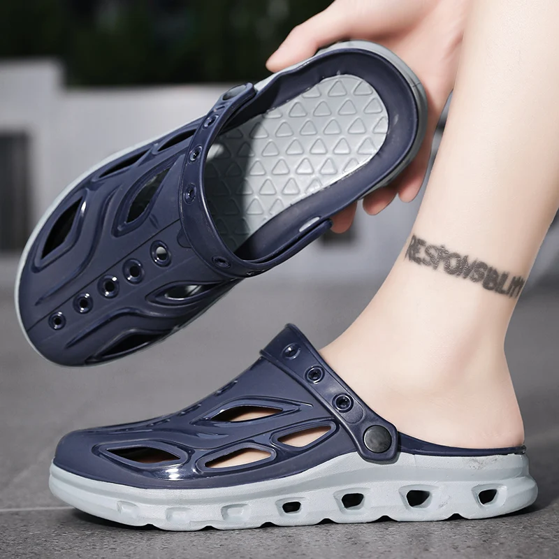 2023 Summer Beach Sandals Non-Slip Breathable Men's EVA Clogs Sandals Trendy Garden Holes Shoes Men Flip Flops