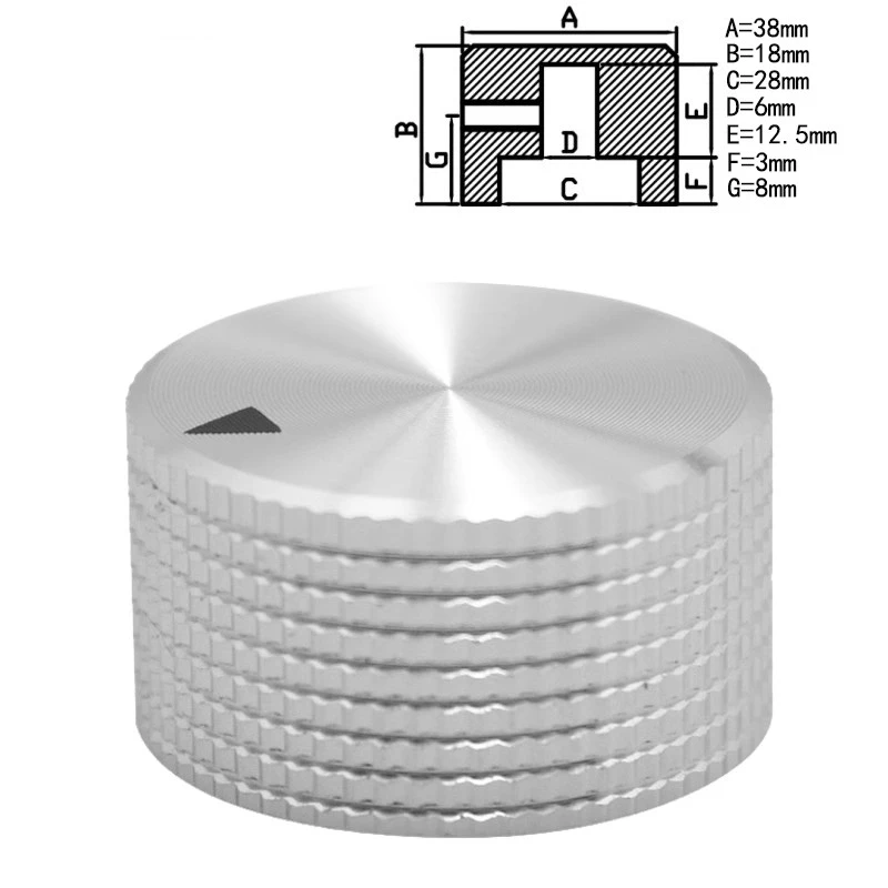 CNC Machined Aluminum Alloy Potentiometer Control Knob Volume Audio Electric Guitar Bass Knob 6mm Hole ( D-axis /Flower Shaft)