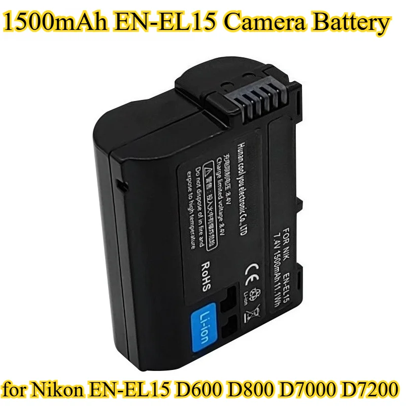 

Аккумулятор для камеры EN-EL15, 1500 мАч, подходит для Nikon EN-EL15 D600 D800 D7000 D7200D7500, аккумулятор для камеры DSLR