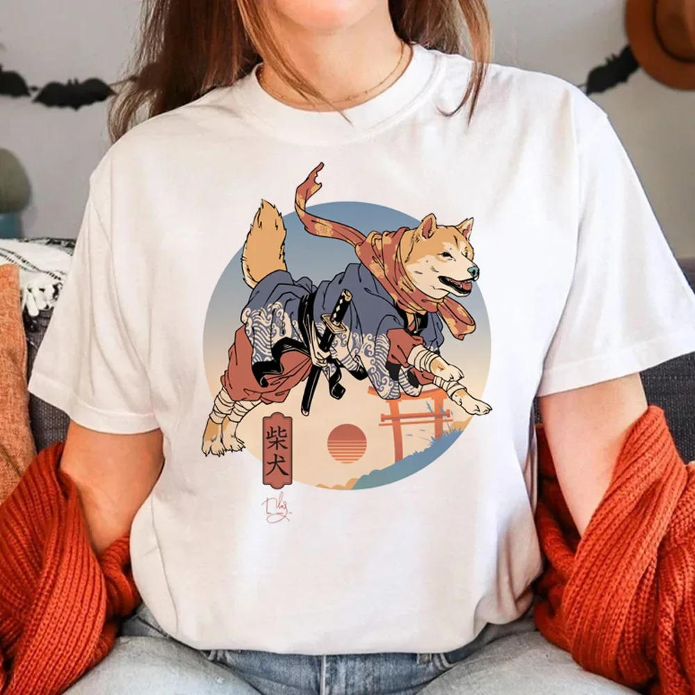 Shiba Inu t-shirts women funny Y2K graphic tshirt female graphic manga 2000s clothing