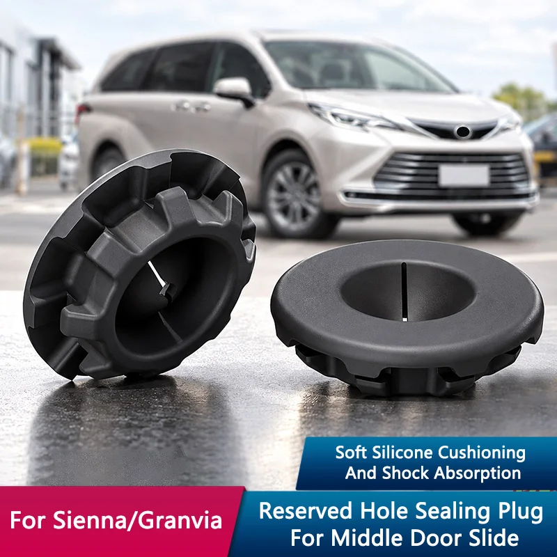 QHCP Car Middle Door Slide Hole Cover Silicone Middle Door Slide Reserved Hole Sealing Cover Clip Trim For Toyota Sienna Granvia