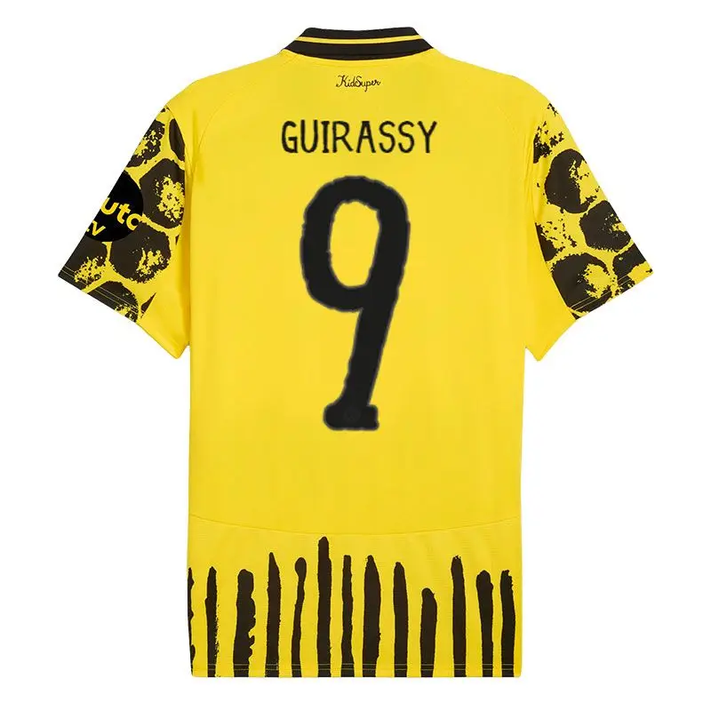 Dortmund Guirassy & Gittens Jersey T-Shirt Sport Outdoor Kurzarm 3Ds Atmungsaktives Freizeitoberteil