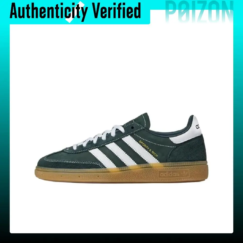 Adidas Originals x SPORTY & RICH HANDBALL SPEZIAL Low top Skateboard Shoes Men's Green JP7067