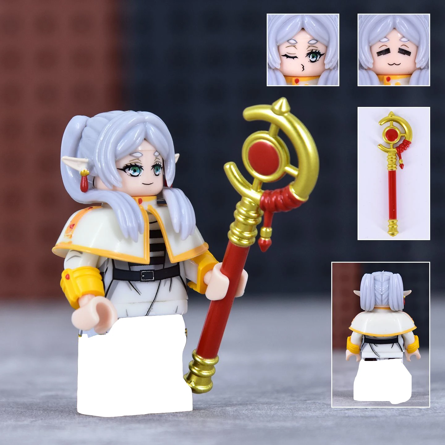 Figurine de dessin animé Frieren 3 Expressions elfe, modèle périphérique en plastique, ornements de décoration, police, Statue, cadeaux d'anniversaire pour enfants, jouets pour enfants