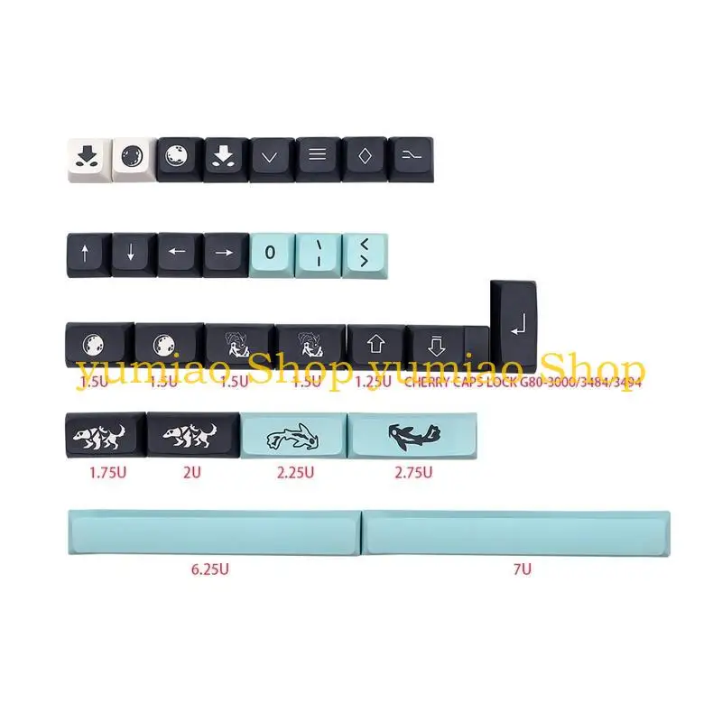 

587B PBT Keycaps XDA Layout 132-Key 5 Sides Dye Sublimation Keycap Mizu