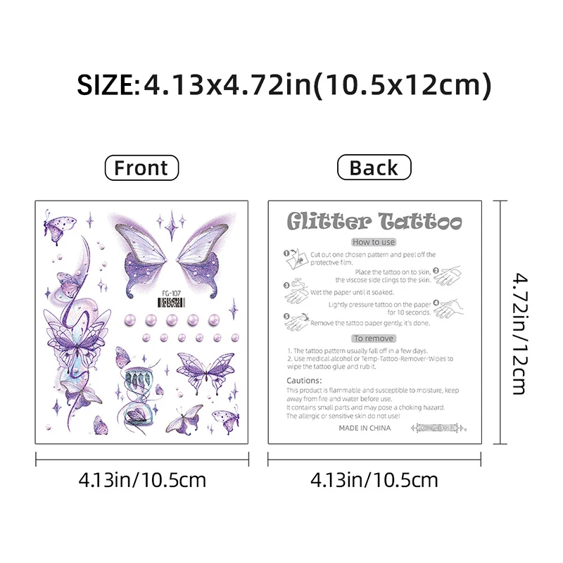 ملصقات وشم مزيفة لمهرجان الأطفال، وجه لامع للأطفال، وشم مؤقت من سلسلة المحيط اللامع، ملصق وشم مؤقت
