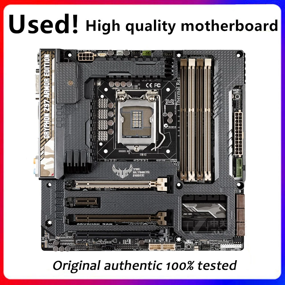 For Asus GRYPHON Z97 ARMOR EDITION Desktop Motherboard Z97 LGA 1150 DDR3 For Core i7 i5 i3  SATA3 USB3.0 Original Used Mainboard