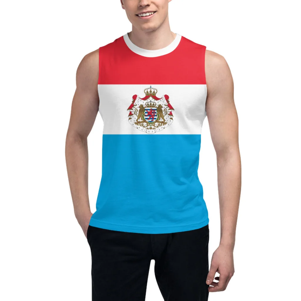 

Sleeveless T-shirt Luxembourg Flag 3D Men's Boys Tshirt Gyms Tank Tops Fitness Joggers Basketball Training Vest