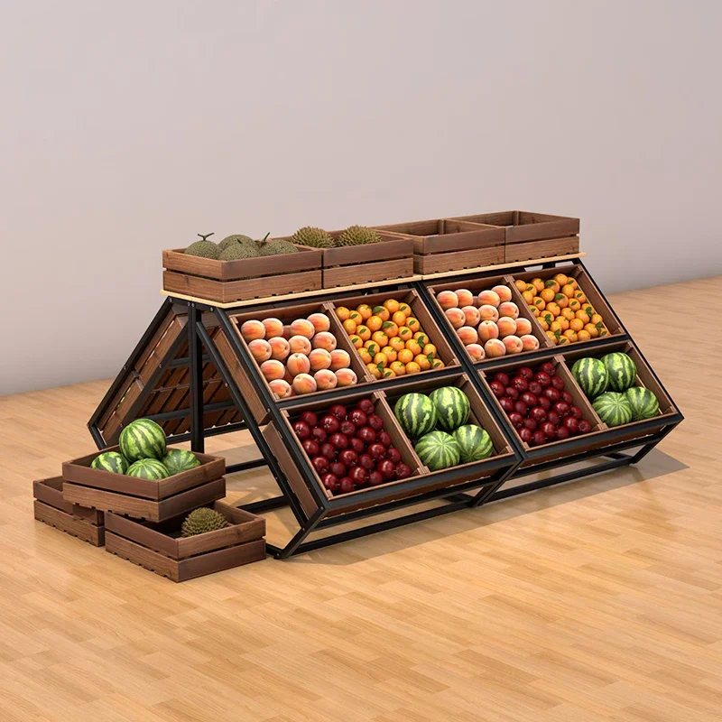

Fruit shelf display rack retro fruit and vegetable rack fruit display