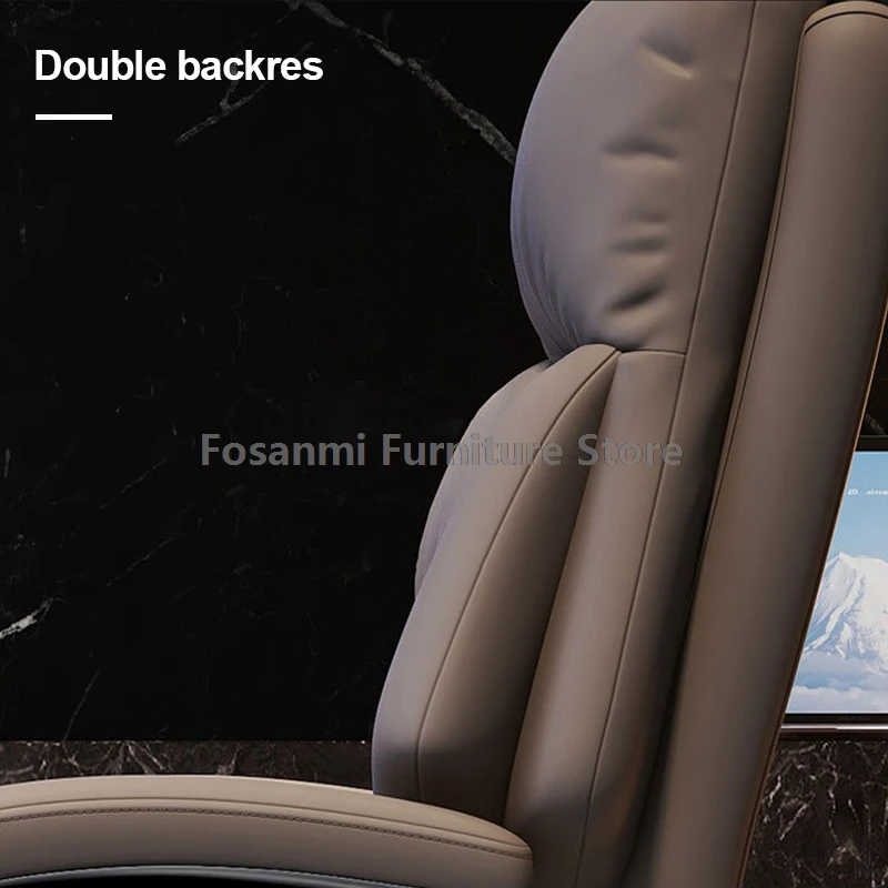 Almofada de látex confortável de couro para escritório, cadeira para pc com braços de ligação, para jogos em casa, computador, mesa, cadeiras giratórias ajustáveis