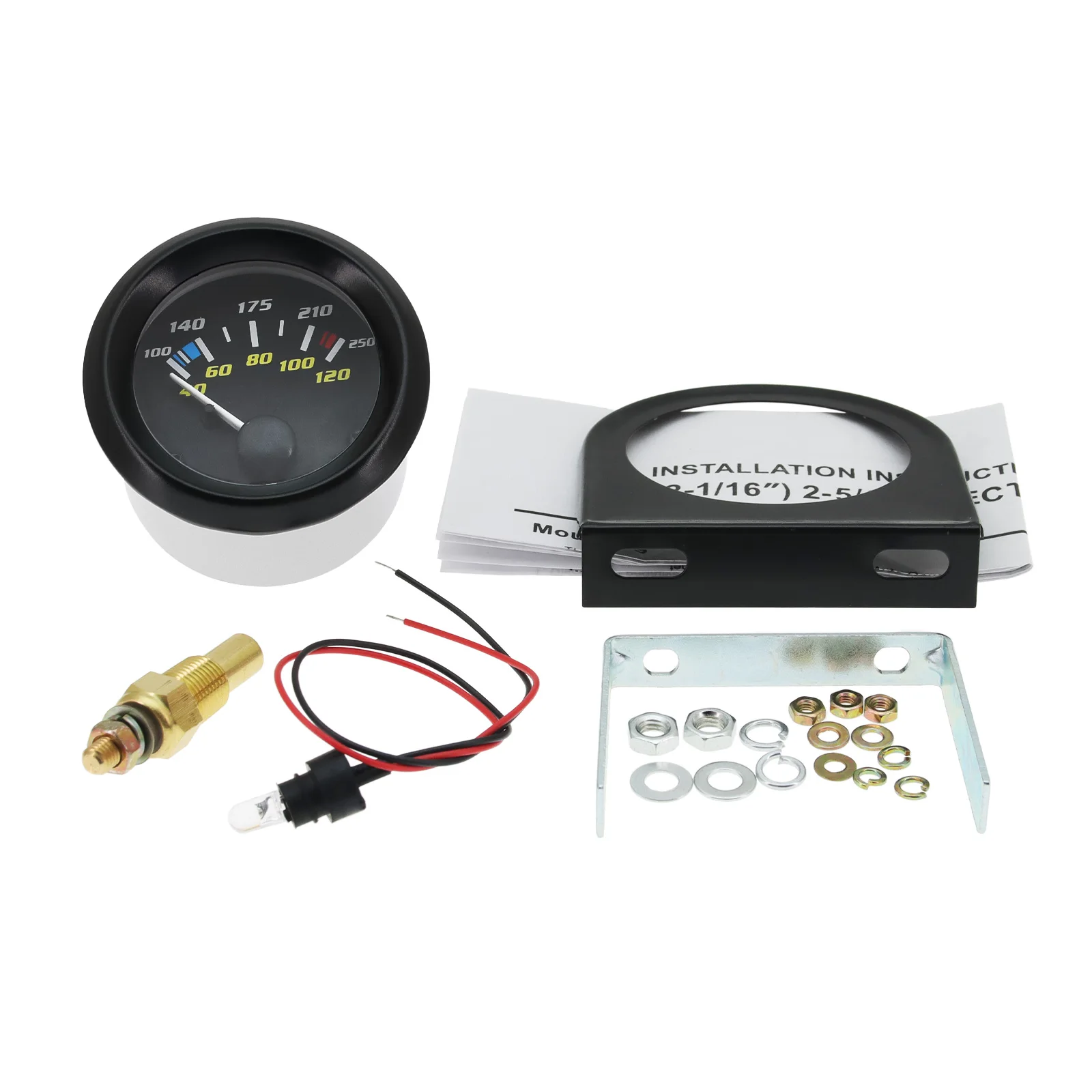 مستشعر درجة حرارة الماء ، 10 ، 40 ~ ، ℃ ، مقياس من من من من من من الدرجة الأولى ، بمؤشر درجة حرارة ، متر للسيارة ، 12 فولت