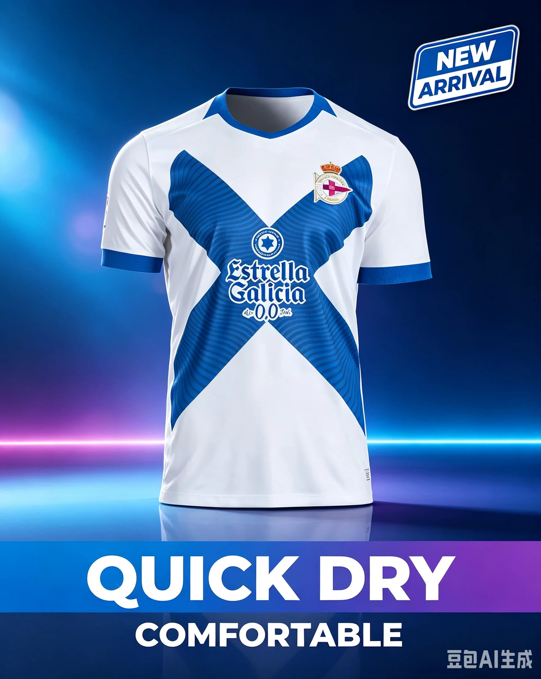 Spanish Deportivo La Coru Ñ A Football Jersey Printed Quick Drying Sports Men's Short Sleeved Shirt T-shirt Family Matching 2026