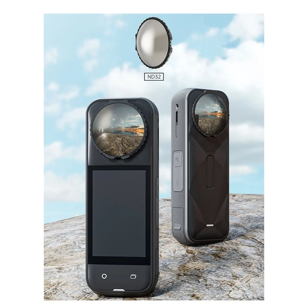 N94R ND Filters for Insta360 X5 ND64 Lens Filter Set 6 Stops Light Reduction Optical Glass Neutral Density Lens Accessories