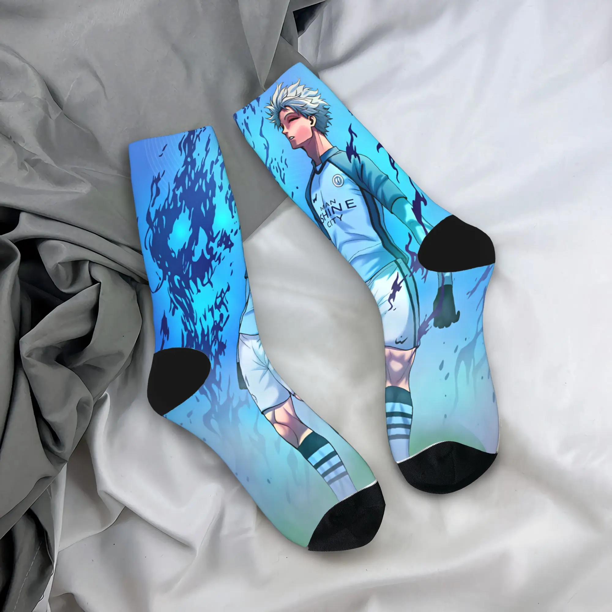 Couple Socks Manga Nagi Seishiro  Stockings Anti Skid Comfortable Socks Autumn Vintage Graphic Cycling Socks