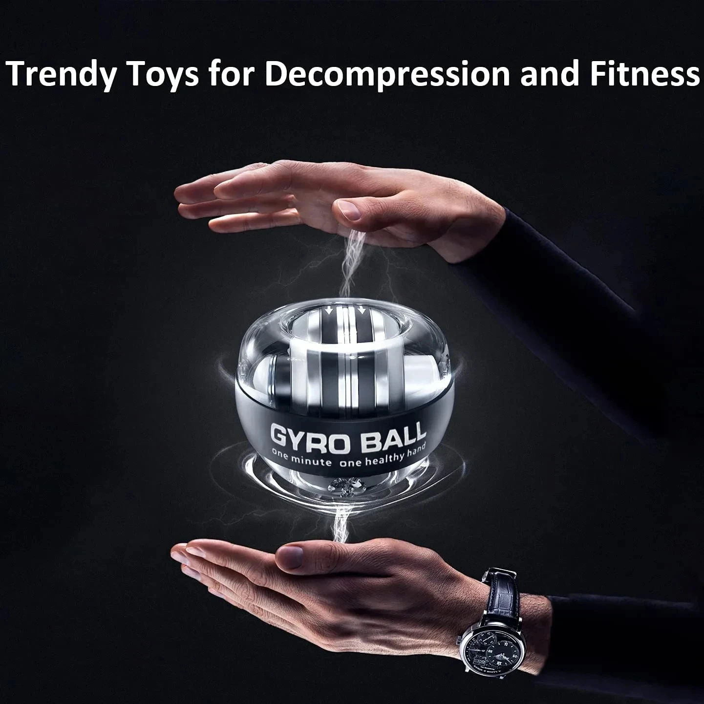 LED Powerball Gyroscopic Power Wrist Ball Self-starting Gyro Ball Gyroball Arm Hand Muscle Force Trainer Exercise Strengthener