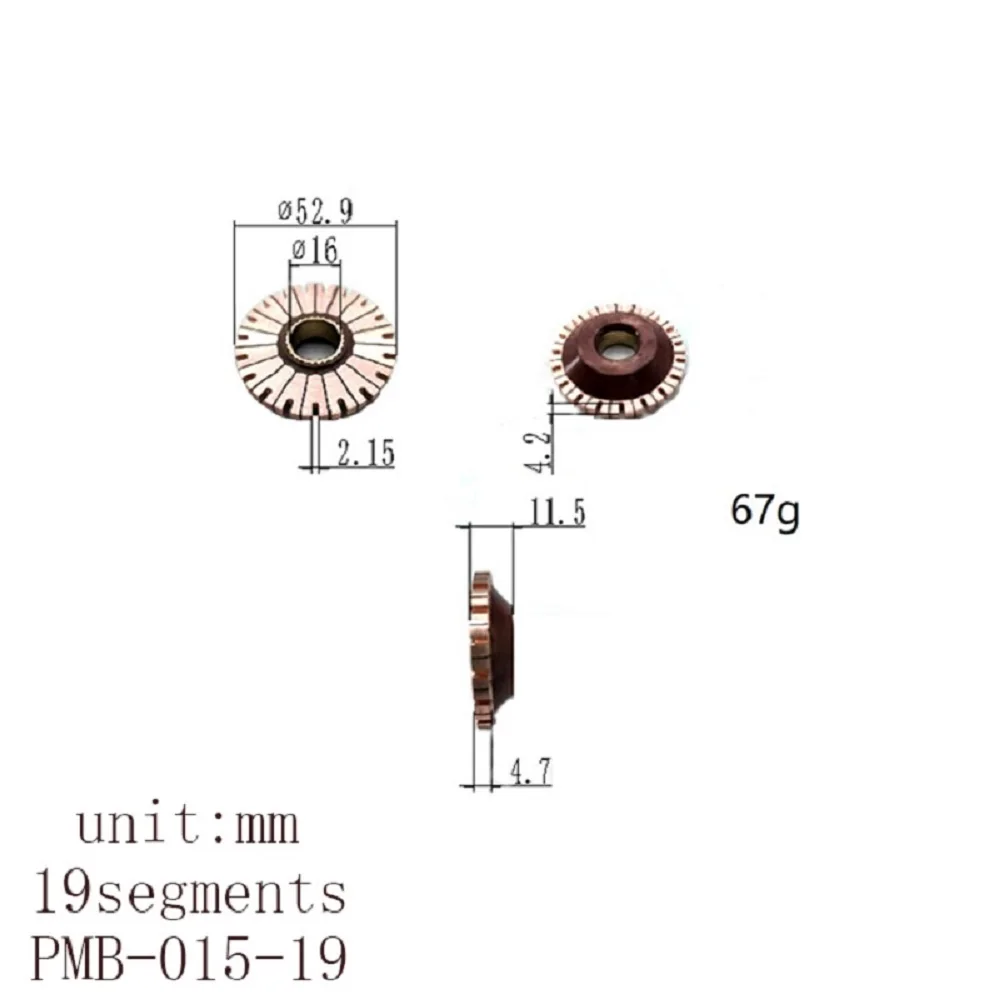 Rectificador de extremo de cabeza de cobre, 52,9x16x4,7x19p, Pmb-015-19