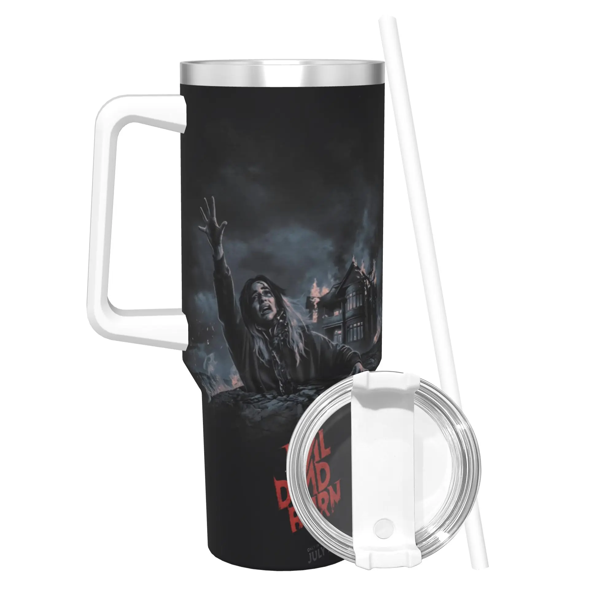 Evil Dead Burn 40oz Tumbler Stainless Steel Double Wall Vacuum Insulated  Travel Mug With Straw