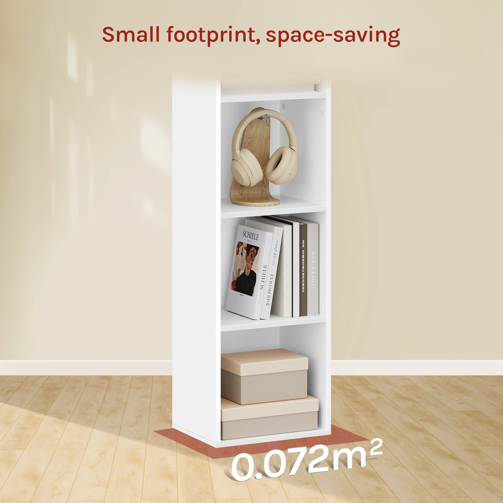 WOLTU 1 Stück weißes Bücherregal, Holz-Aufbewahrungswürfel, Bücherregale, Regaleinheit, Aufbewahrung für Wohnzimmer, Schlafzimmer, Arbeitszimmer – Detail 8