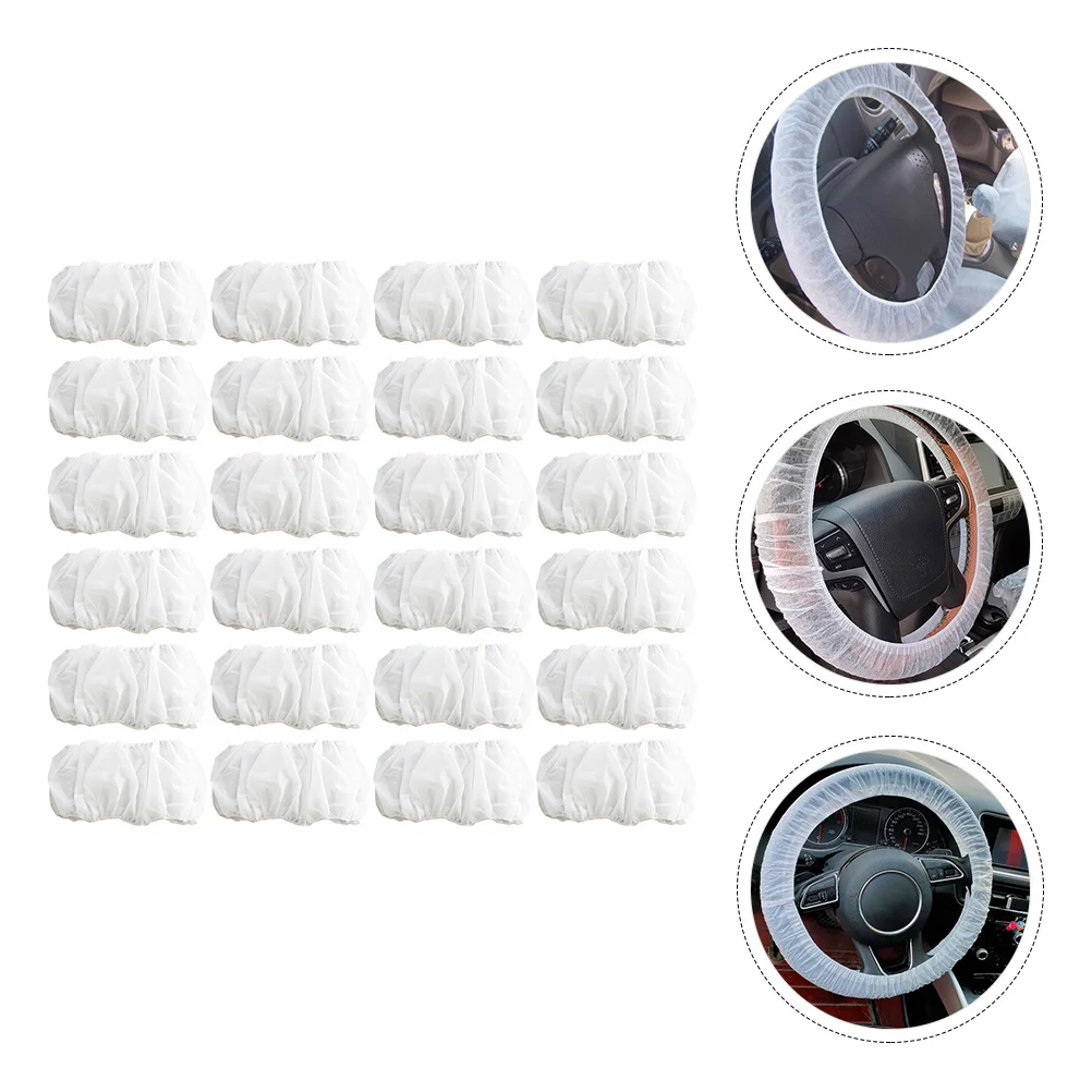 

100pcs Steering Wheel Cover Disposable Protector Elastic Universal For Car Dust Water Resistant Easy Install Cover Sleeve Set