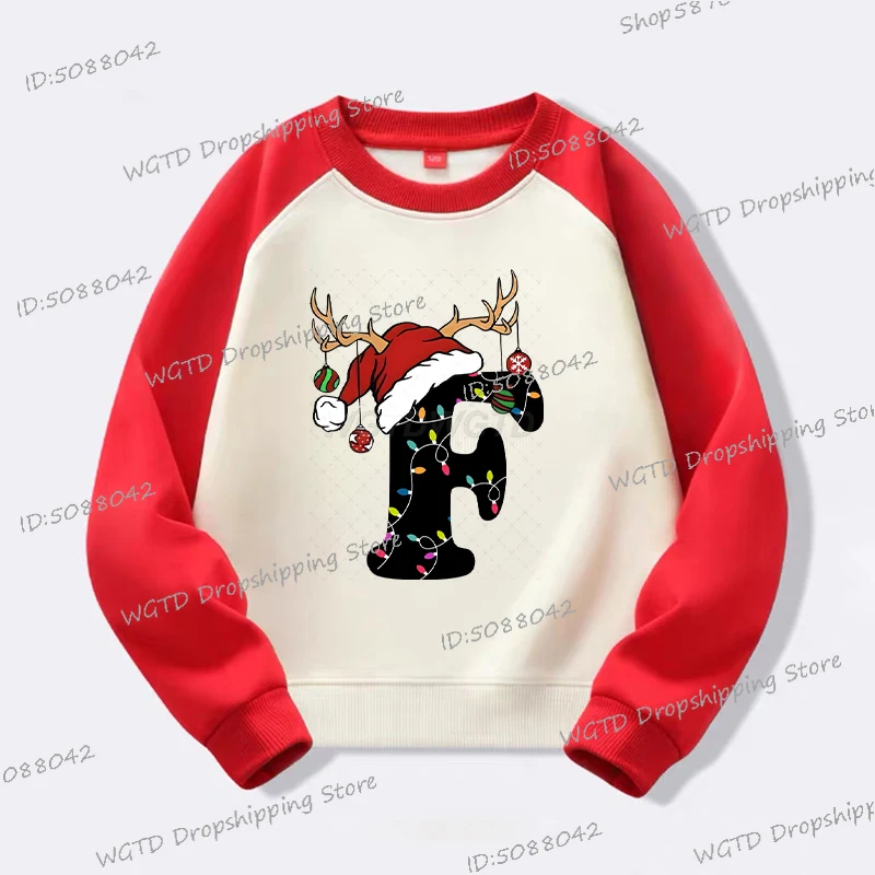เสื้อสเวตเชิ้ตแขนยาวพิมพ์ลายตัวอักษรคริสต์มาสสุดสนุก สไตล์ลำลอง สำหรับเด็กชายและเด็กหญิง เหมาะสำหรับฤดูใบไม้ร่วงและฤดูหนาว ของขวัญวันคริสต์มาส