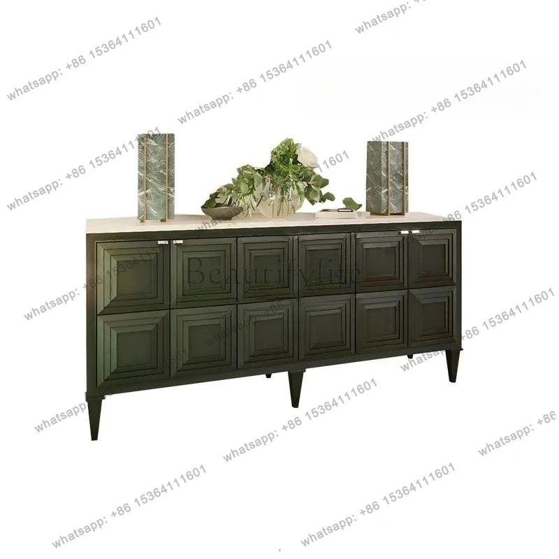 

American light luxury door cabinet solid wood high-end living room against the wall to enter the home cabinet customization