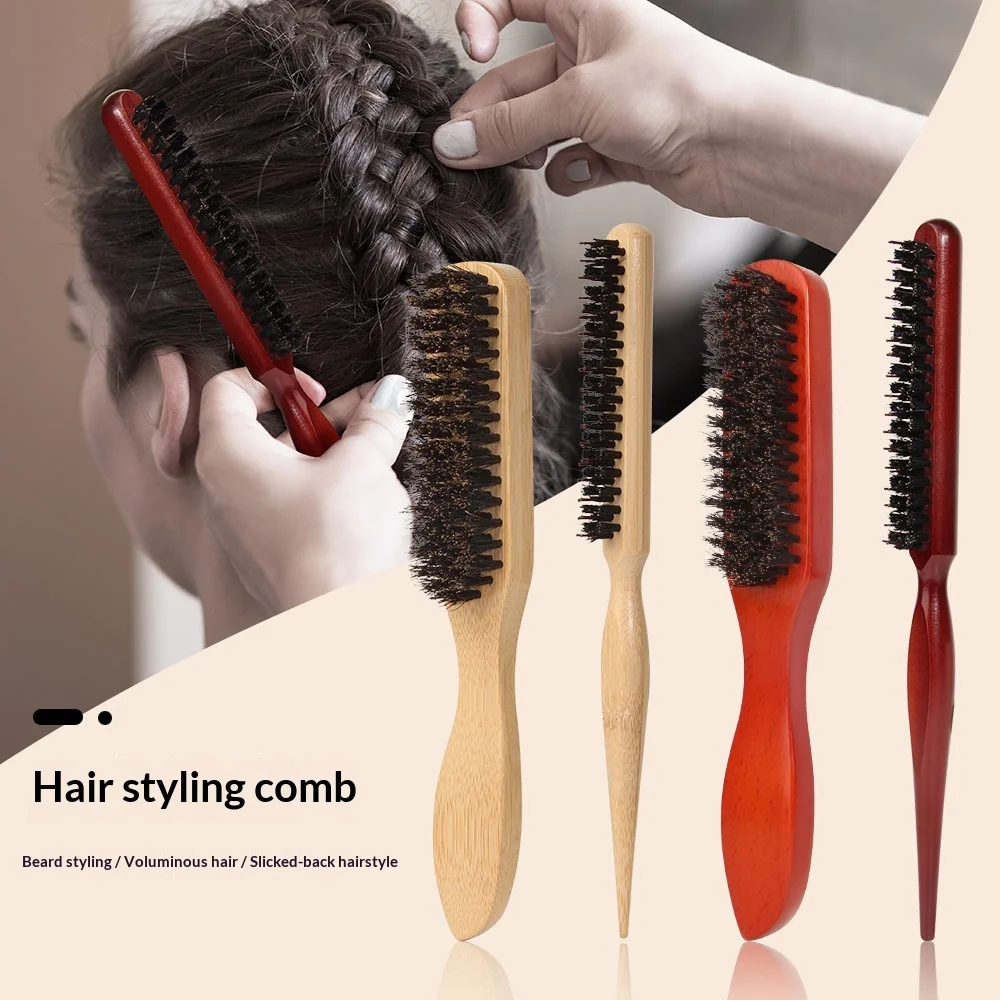 

1/2 шт., набор щеток для волос из щетины кабана для унисекс, расческа для бороды, помада, расческа для дражниния волос, инструмент для укладки объема, салонная домашняя расческа