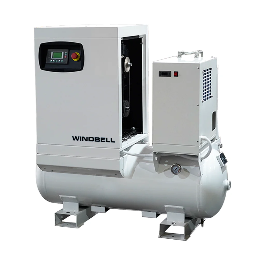 ized 2.2KW 5.5KW 3.7KW Industrial Silent Scroll Type Oil Free Air Compressor with Dryer Tank