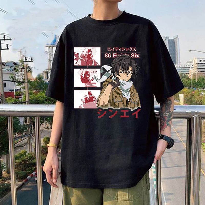 

New Funny Anime 86 Eighty Six Graphic Print T-Shirt Cool Summer Soft Harajuku Short Sleeve Plus Size Tops