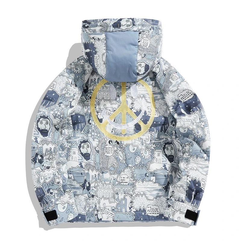 Bel piumino invernale coppie Harajuku Streetwear Hip Hop Parka con cappuccio piumino d'anatra bianco caldo Bomber giacche da uomo