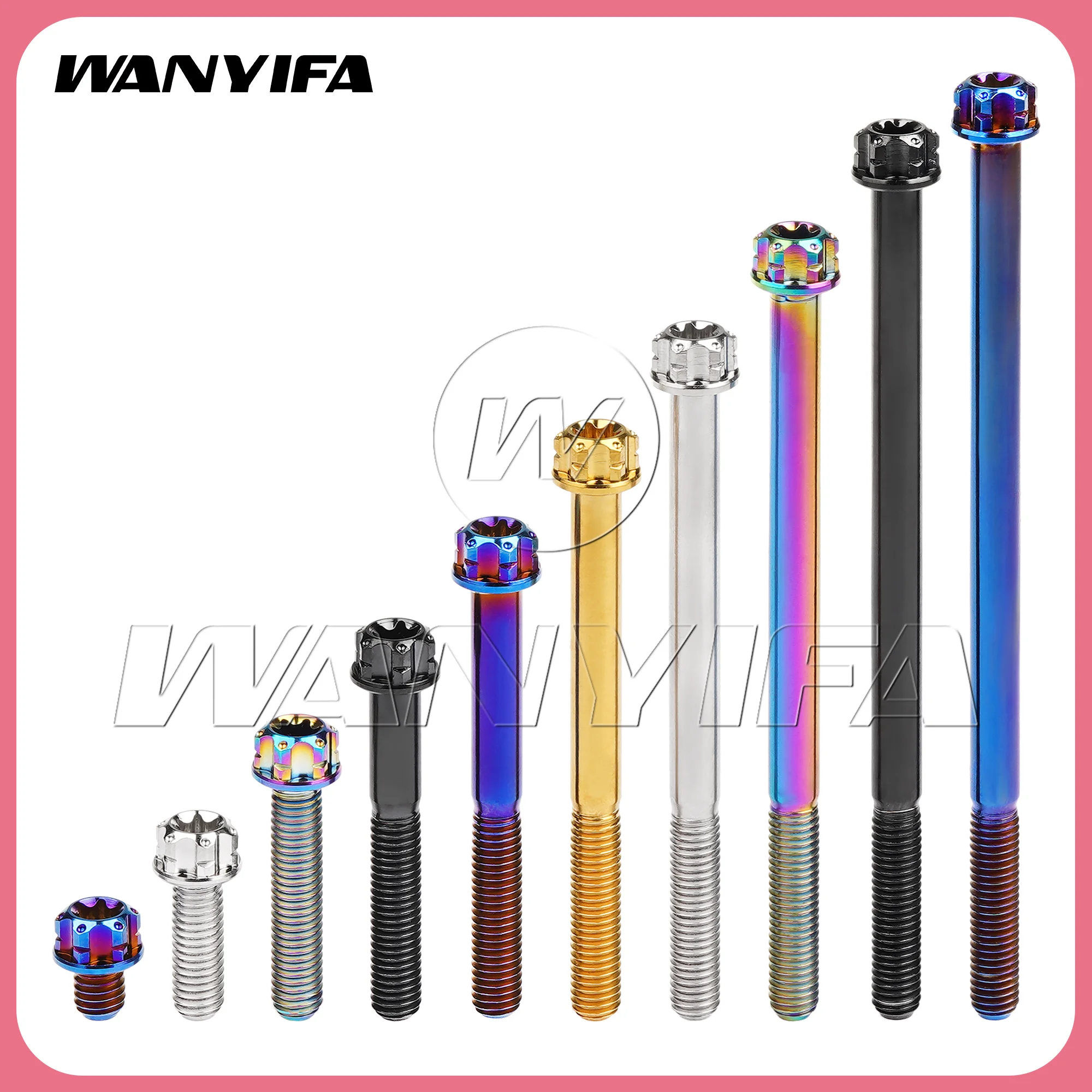 Wanyifa 10pcs Titanium Bolts M4/M5x6 10 15 20 25 30 35 40 45 50 55 60 65 70 75 80 85 90mm Flange Torx T25 Screw  Fastener