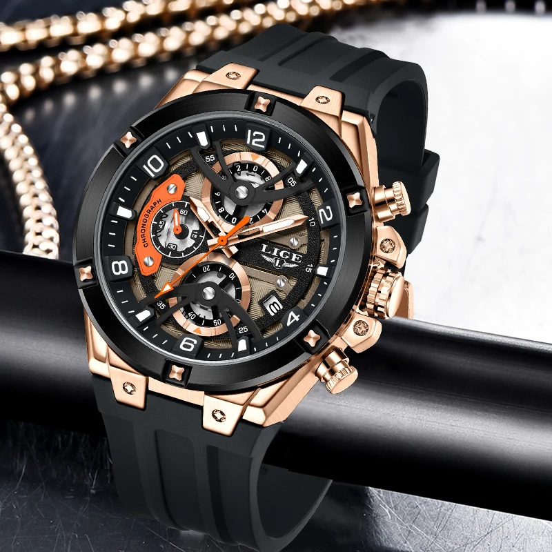 LIGE Fashion Luxury Quartz Watches for Men Simple Trendency Casual Sport Top Brand Waterproof Date Man Watch Random Gift Box New