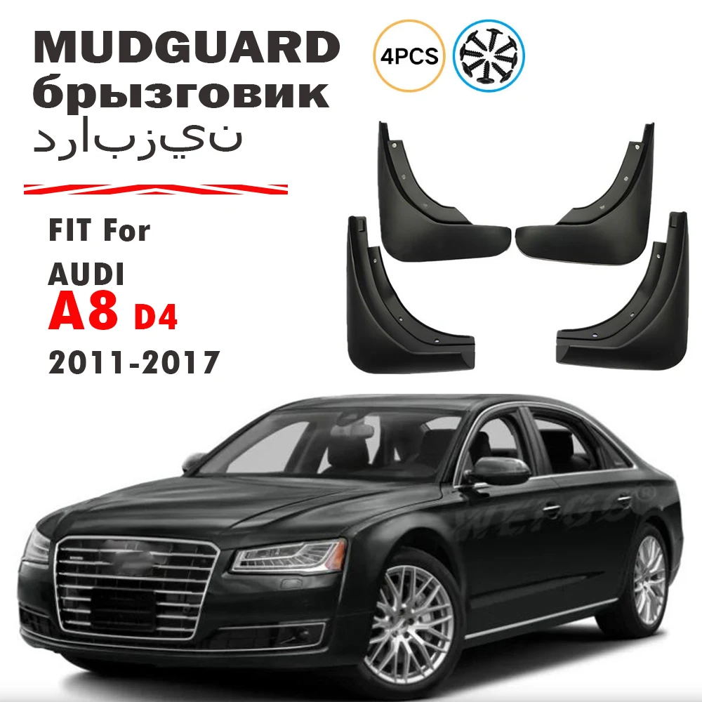 Mudflaps for Audi A8 D4 Mudguards Fender D4 Mud flap splash Guard Fenders Mudguard car accessories Front Rear 4 PCS