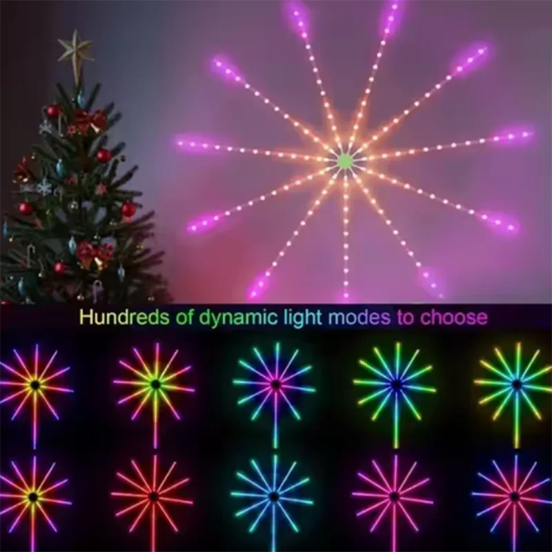 USB 5V Neon Strip RGBIC Firework LED Strip Light Bluetooth APP Control Christmas Party Decoration Music Sync Bedroom Decor Light
