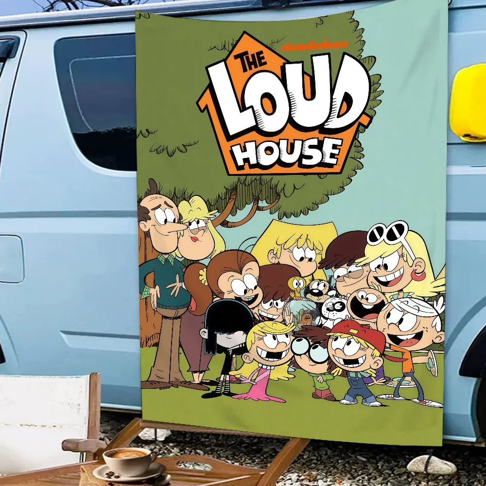 الرسوم المتحركة الكرتونية L-Loud H-House العلم لغرفة المعيشة المنزل النوم فن الديكور المنزل حفلة نزهة ديكور راية #5