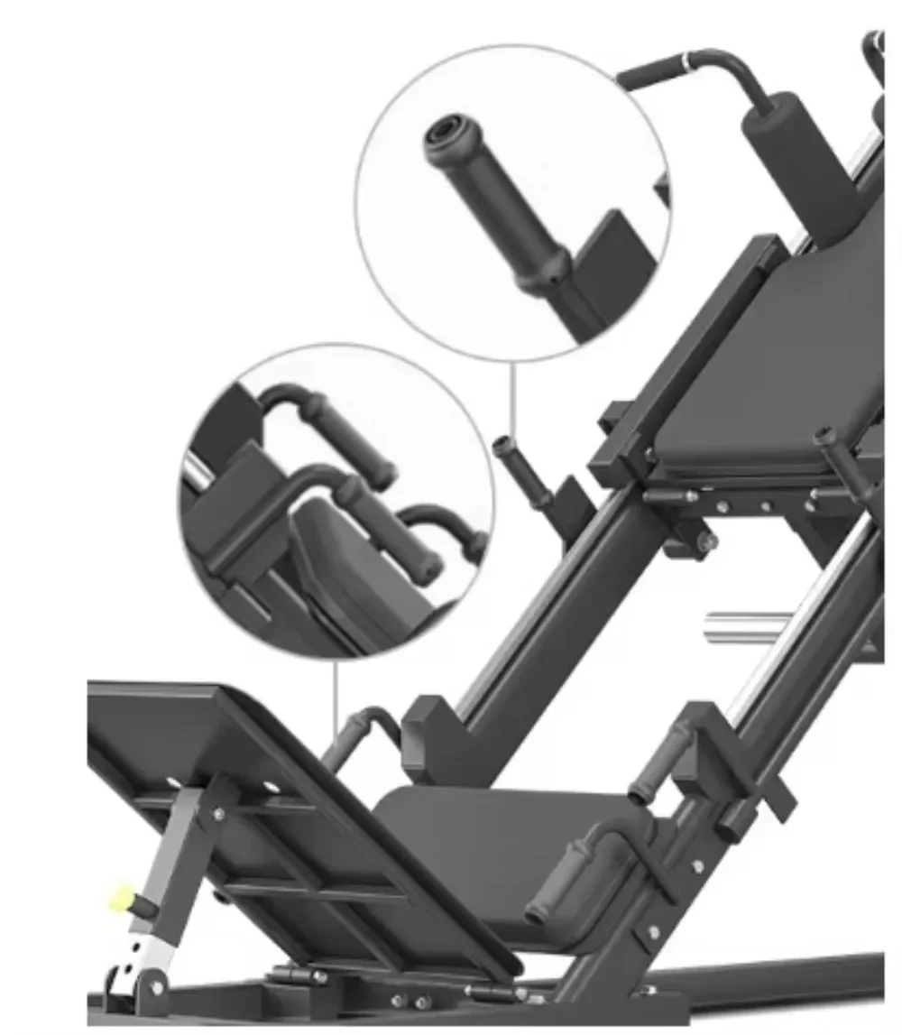 Hack Squat Machine,Leverage Squat Calf Raise Machine,Leg Press Machine with Weight Storage Pins and Band Hooks, Home Gym Machine