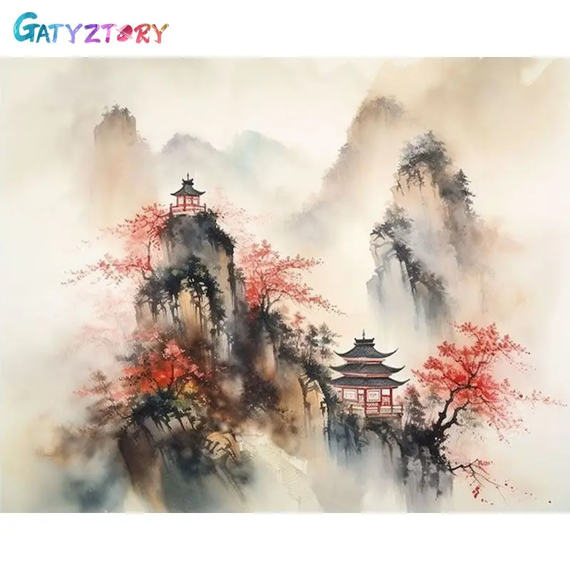 GATYZTORY Painting By Numbers Mountain Scenery Drawing On Canvas HandPainted For Adults Picture By Number Home Decoration Gift