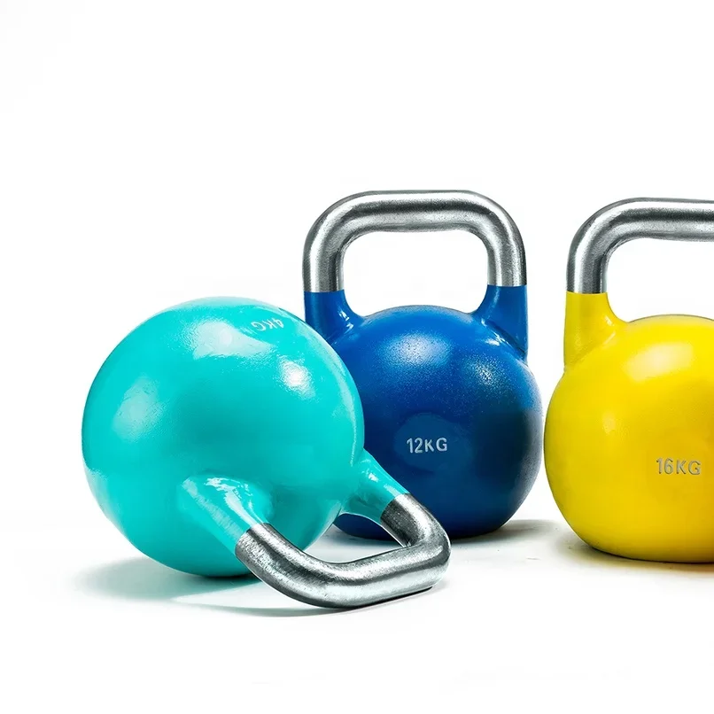 Gym Classic Colored Fitness Weight Lifting Kettlebells Cast Iron 4-32kg Color Coated Steel Competition Kettlebell