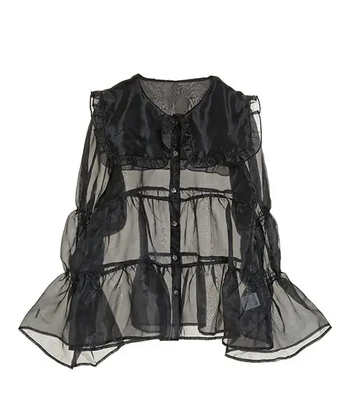 

Xingyejia Cndy Str!pper 24 New Sle See-tough Doll Collar irt Women's Premium Faion Transparent irt