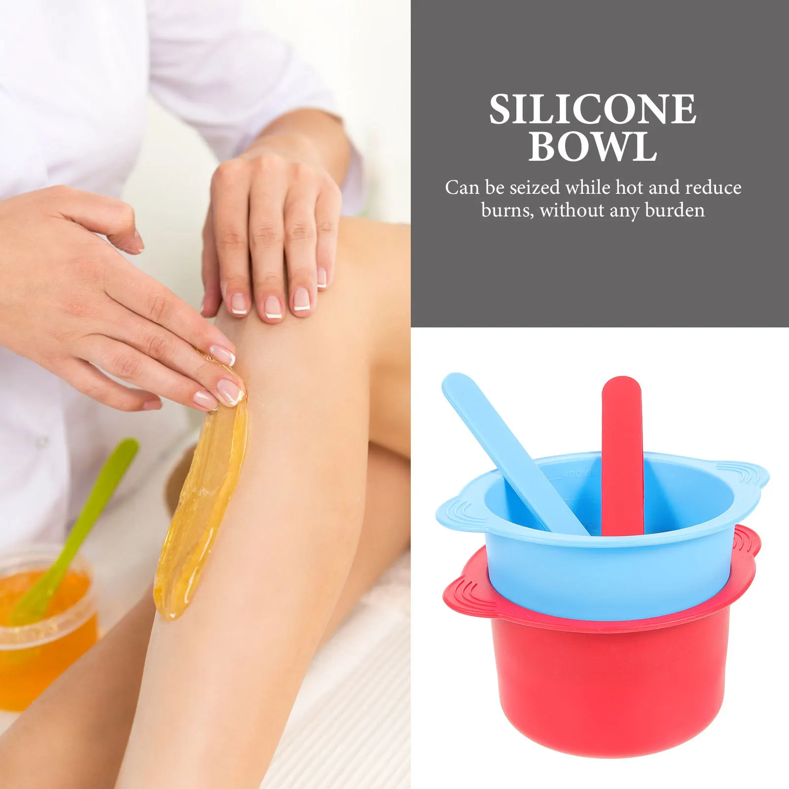 

2Pcs Non-Stick Silicone Wax Warmer Bowl Hair Removal Wax Bean Warmer Durable Silicone Pot Professional Waxing Tools