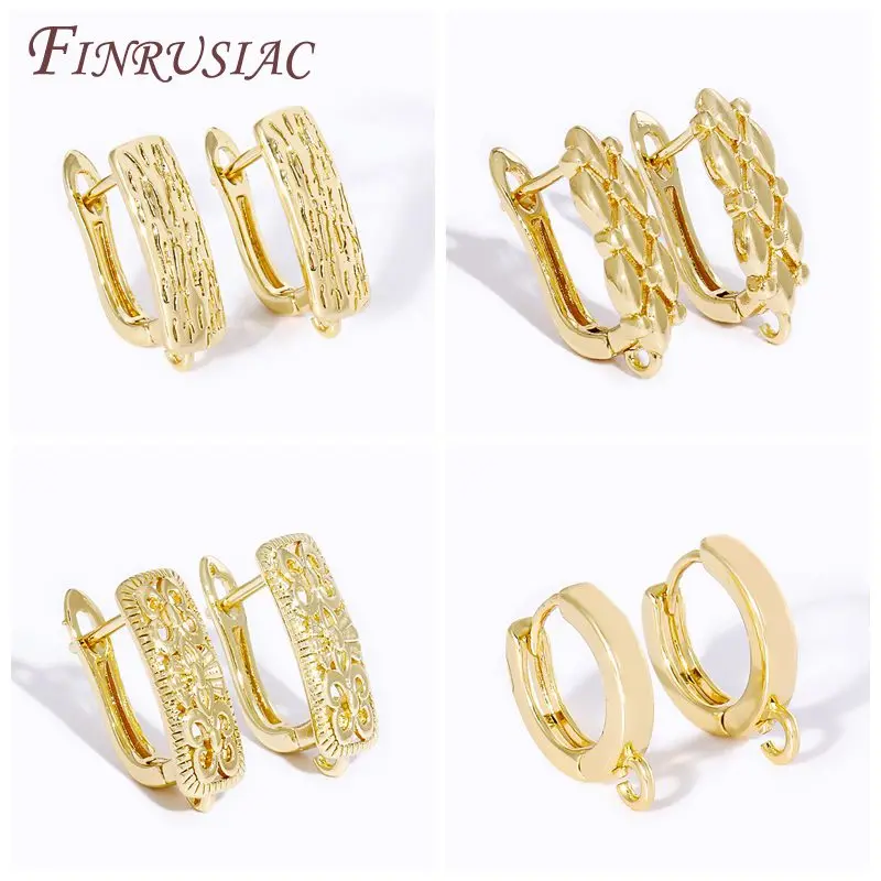 Fixadores de fios banhados a ouro 18k, ganchos de brincos shvenzy de latão, suprimentos para fazer brincos diy, descobertas de luminárias de brinco