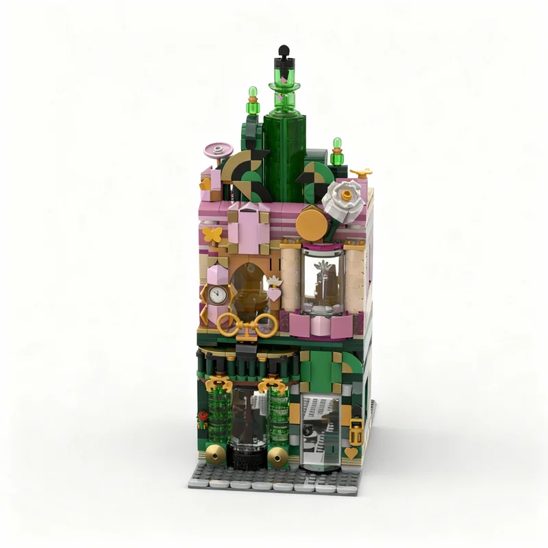 

987pcs MOC Good Evil Witches Apartments Modular Streetscape Model Building Blocks Construction Toys Christmas Gifts Brick Kids
