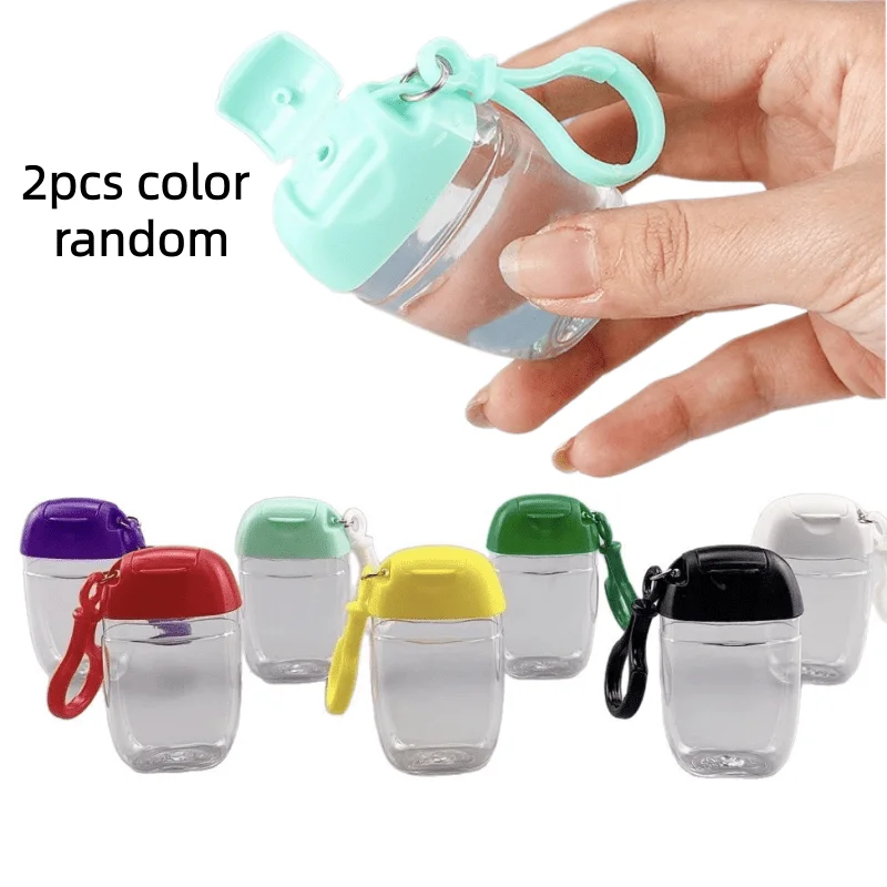 2pcs Creative PET Card-Top Plastic Bottles, 1.01oz Daily Use Makeup Remover Dispenser Bottles, Portable Hand Sanitizer Bottles