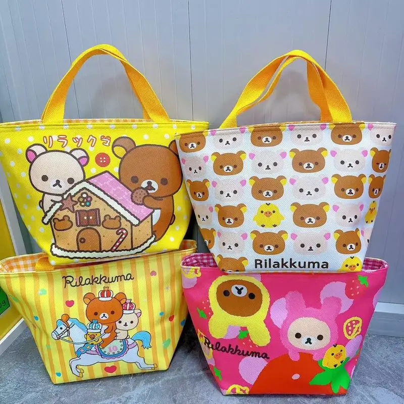 

Японский медведь Rilakkuma, кожаная сумка для ланча на молнии, изоляционная сумка с героями мультфильмов, портативная сумка Bento, дорожная сумка для хранения, оптовая продажа, подарок
