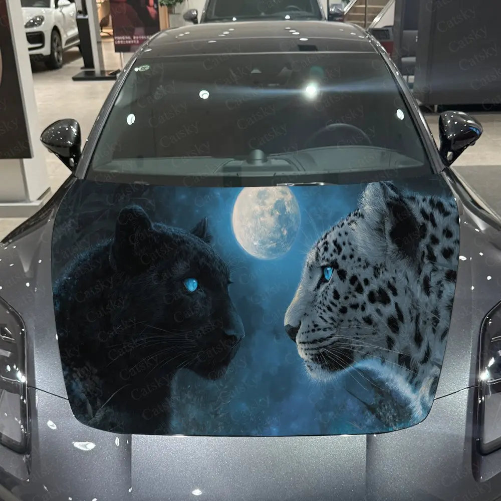 

Mysterious Luminous Leopard Print car hood stickers, waterproof self-adhesive, scratch resistant, easy to stick, durable car PVC