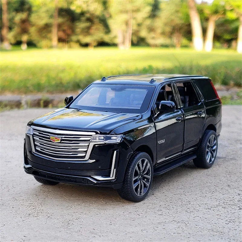 

1/24 Escalade SUV Alloy Car Model Diecasts Metal Off-road Vehicles Car Model Simulation Sound and Light Collection Toy Gift