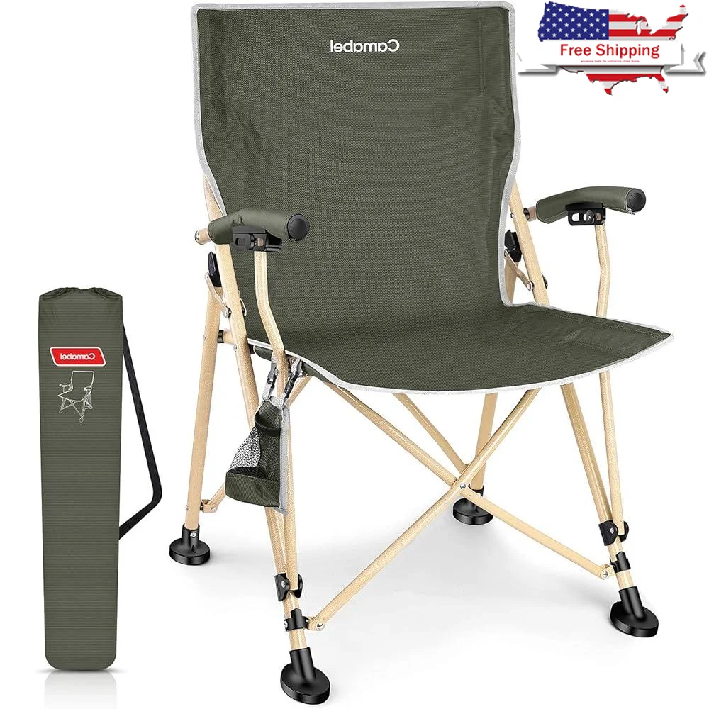 

Oversized Folding Camping Chair Heavy Duty Padded 400 LBS Portable Outdoor Lawn Chair with Storage Bag Beach Picnic Hiking
