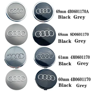 Auto Styling Wheel Center Cap, Hub Covers Badge, Audi A3, A4, A5, A6, A7, A8, S4, S6, 4B0601170, 60 mm, 61 mm, 69 mm, Autozubehör, 4 Pces 12 Hauptrizing -Verkäufe 61 mm - №8